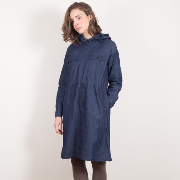 *2017 FWK Engineered Garments Cotton Chambray Cagoule Dress - Indigo - Small - Picture 5 of 5